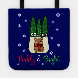 Prickly And Bright - Eves Pin Cacti In Christmas Bear Pot Tote