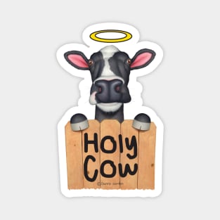 Cute adorable funny cow looking Holy Cow Magnet