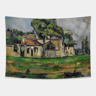 Banks of the Marne by Paul Cezanne Tapestry