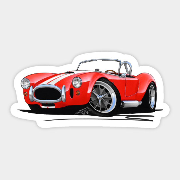 AC Shelby Cobra Classic Car Red (with Stripes) - Shelby Cobra - Sticker | TeePublic AC Shelby Cobra Classic Car Red (with Stripes) - Shelby Cobra - Sticker | TeePublic