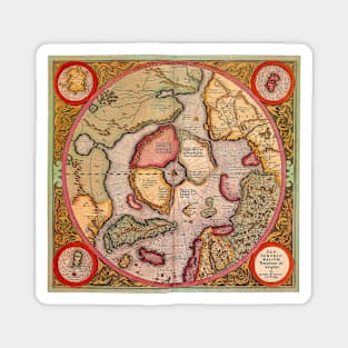 Antique Map of the North Pole Map by Gerardus Mercator Magnet