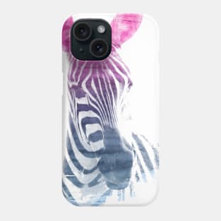 Zebra Superimposed Watercolor Phone Case