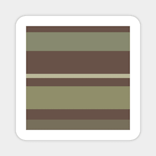 A marvelous stew of Quincy, Pastel Brown, Camouflage Green, Putty and Brown Grey stripes. Magnet