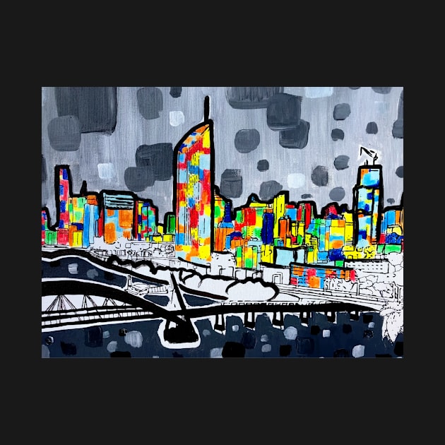 Beautiful Bright Brisbane City - Cityscape Art by annaleebeer