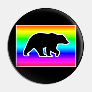 Rainbow Bear Graphic Pin