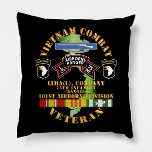 Vietnam Combat Vet - L Co 75th Infantry (Ranger) - 101st Airborne Div SSI Pillow