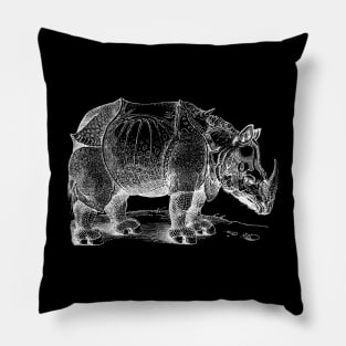 The Rhinoceros (Rhino) White Pillow