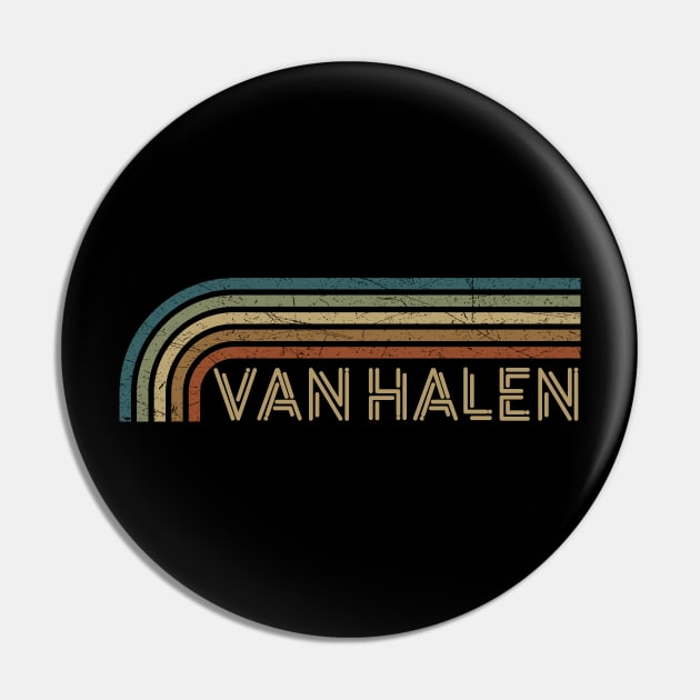 Van Halen Retro Stripes Pin by paintallday