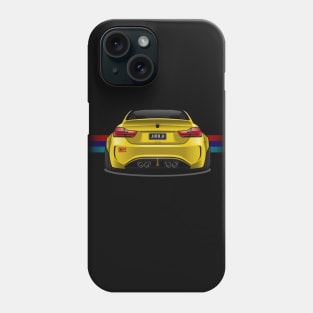 M4 Coupe Wide Body Kit (Yellow) Phone Case