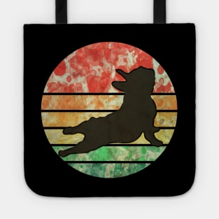 French bulldog yoga,watercolor sunset yoga frenchie silhouette Tote