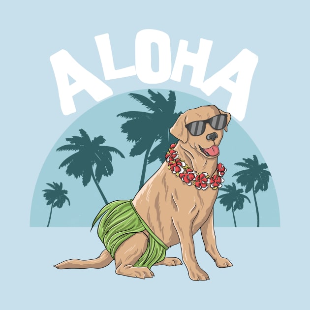 Cute Dog Lovers Labrador Aloha Hawaii Gift by Freid