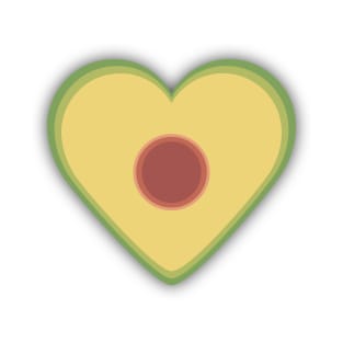 Full Avocado Heart Shaped Artwork T-Shirt