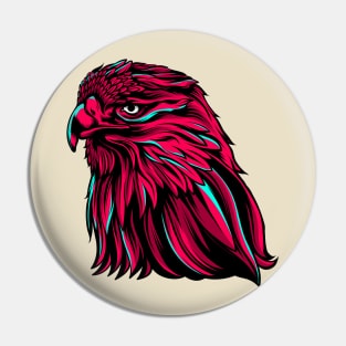 angry eagle head feather Pin