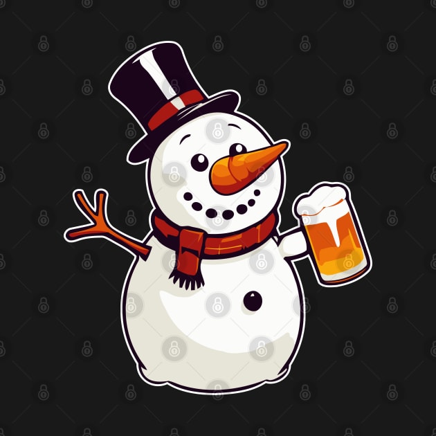 Humorous Snowman Beer Party - Funny Design for Christmas Cheer by IDesign23