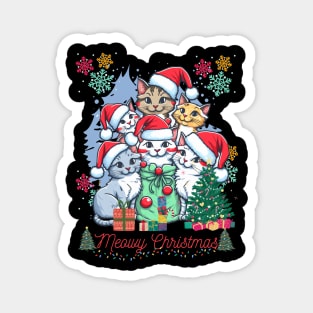 Merry Cristmas with red black cat Magnet