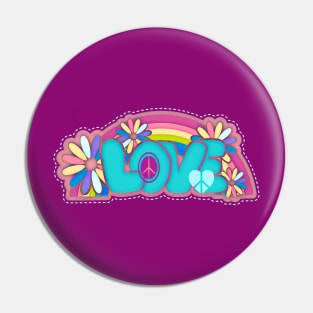 Hippie Love Typography Pin