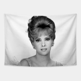 Gina Lollobrigida Black and White Photo Tapestry