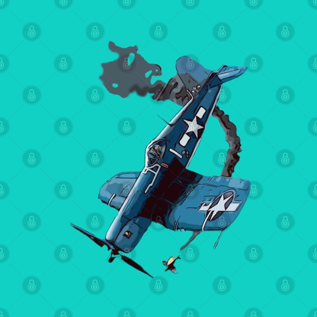 Famous WW2 Planes F4U Corsair Aerial Combat by F&L Design Co.