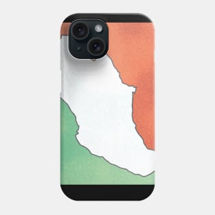 Mexico map in mexican flag colors distressed style Phone Case