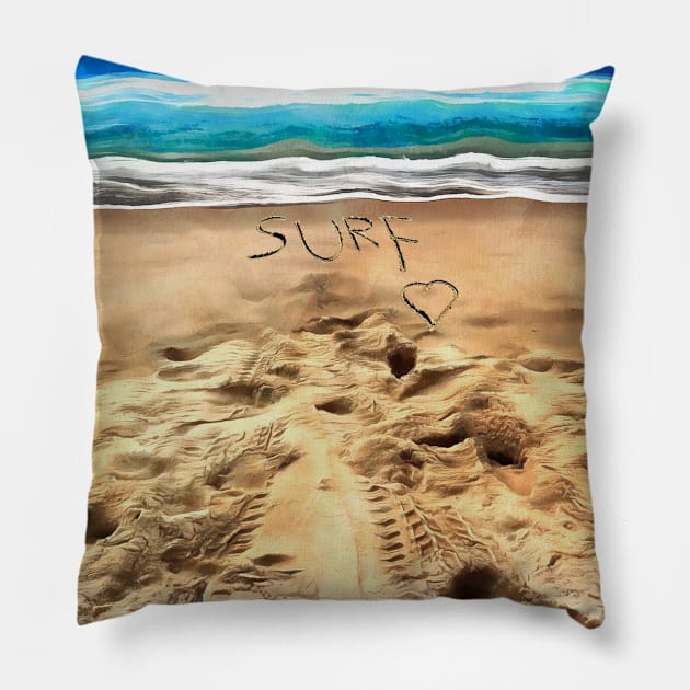 Surf Dudes Pillow by JonDelorme