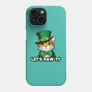 Let's Pawty St Patricks Day Cat Phone Case