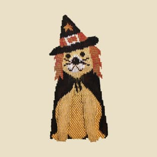 Cute Knitted Dog in Wizard Halloween Costume Christmas Gift T-Shirt