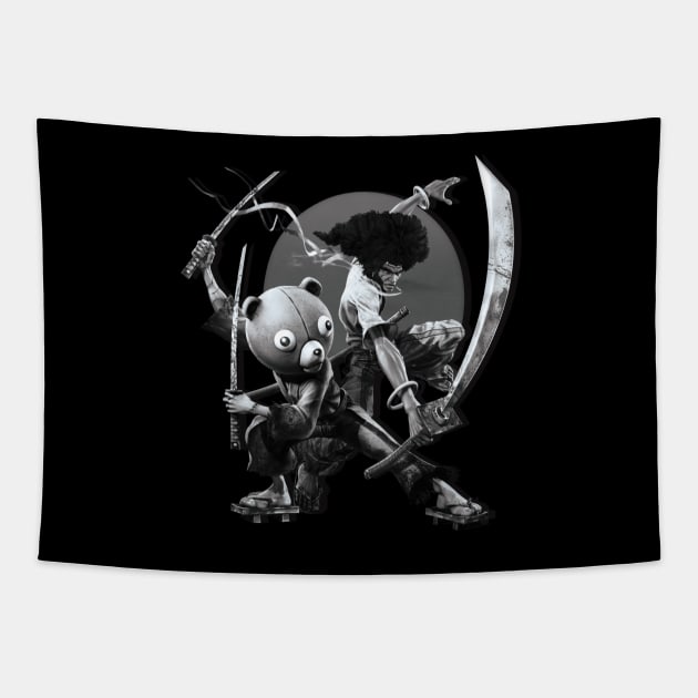 Black ' N White Samurai Tapestry by opawcreate