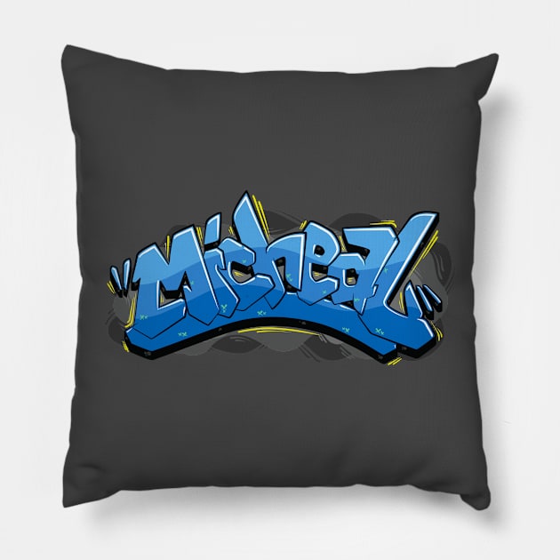 Micheal name graffiti Pillow by Your Name Graffiti