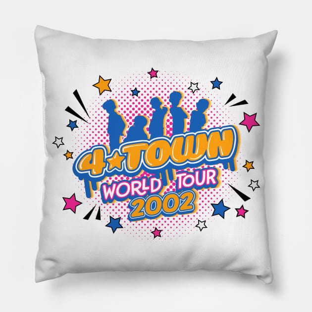 4*town World Tour 2002 - front and back design - Turning Red fan art by Kelly Design Company Pillow by KellyDesignCompany