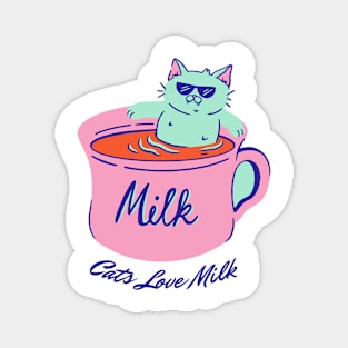 Cats Love Milk Magnet