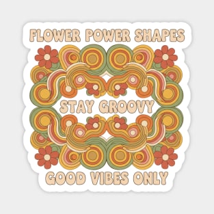 Flower Power Shapes – Groovy 1970s Geometric Floral Design Magnet
