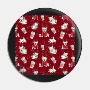 Christmas westies red pattern Pin