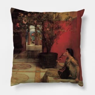 An Oleander by Sir Lawrence Alma-Tadema Pillow