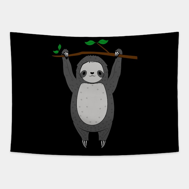 Cute Lazy Hanging Sloth Tapestry by KawaiiAttack