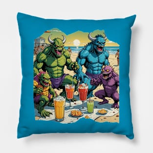 The beach with friends Pillow