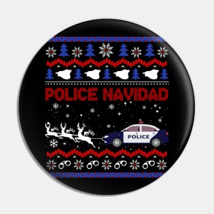 Police Navidad Ugly Christmas Sweater Design Pin