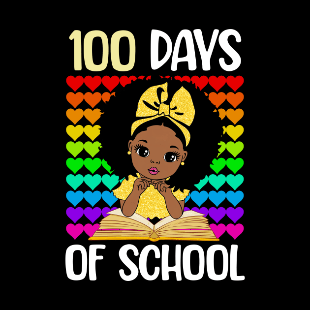 100 Days of School Melanin Girls 100th Day of School Kids by Jhon Towel