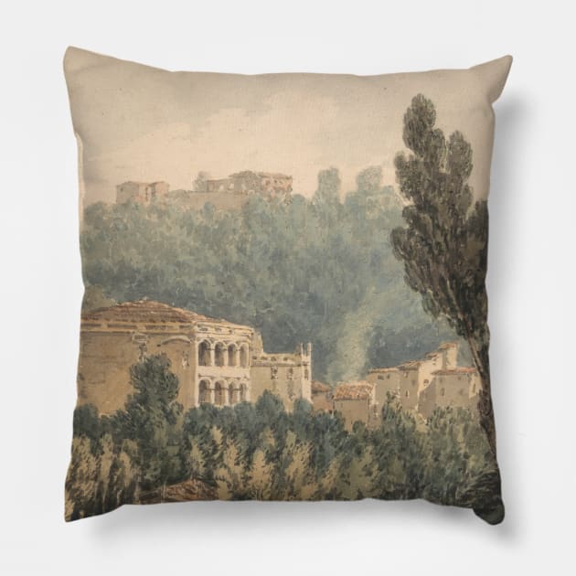 In the Valley Near Vietri  by J.M.W. Turner Pillow by Classic Art Stall