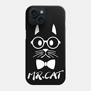 White Mr Cat Phone Case