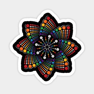 Seamless Repeating Geometric Mandala Dot Art LGBTQ Pride Rainbow Pattern Magnet