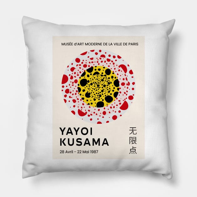 Yayoi Kusama Dots Exhibition Design Pillow by VanillaArt