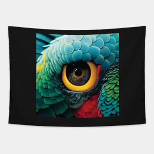 Parrot Eye in Brightly Coloured Plumage Tapestry