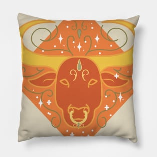 Taurus Bull (Orange) Pillow