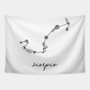 Scorpio Zodiac Wildflower Constellation Tapestry