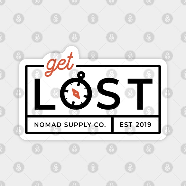 Get Lost Adventure Compass Badge Magnet by CloudWalkerDesigns