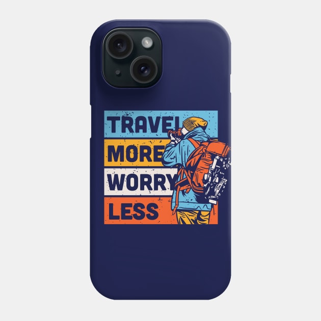 Travel More, Worry Less // Retro Outdoor Adventure Phone Case by SLAG_Creative