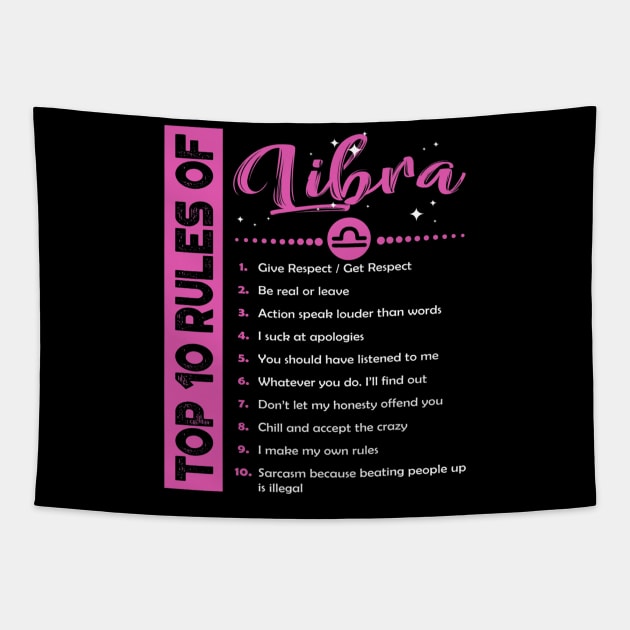 Top 10 Rules Of Libra Birthday Tapestry by IainDodes