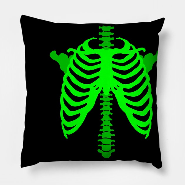 Spooky Szn Skeleton Bones Costume Funny Halloween Pillow by OrangeMonkeyArt