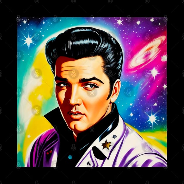 Vintage Retro Elvis in the Galaxy by RetroSalt