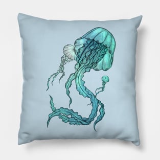 Turquoise Jellyfish Pillow